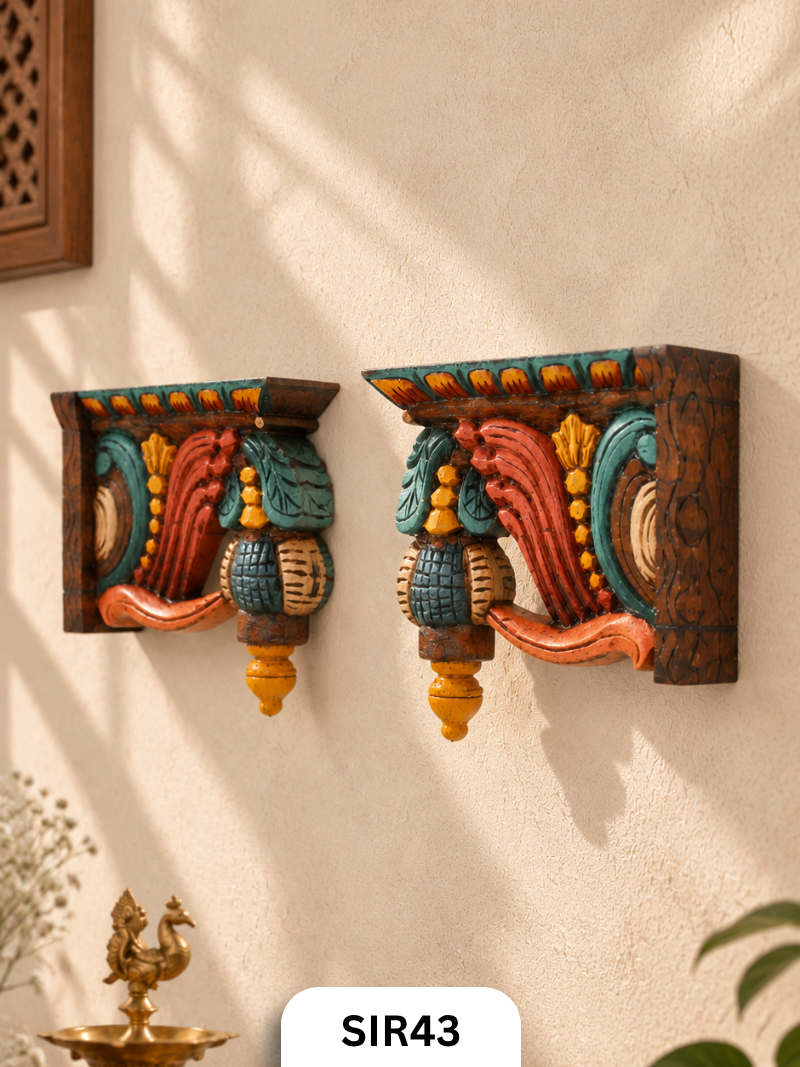 Wooden Jackfruit Brackets Decor - Height 9" Inch, Width 8"Inch