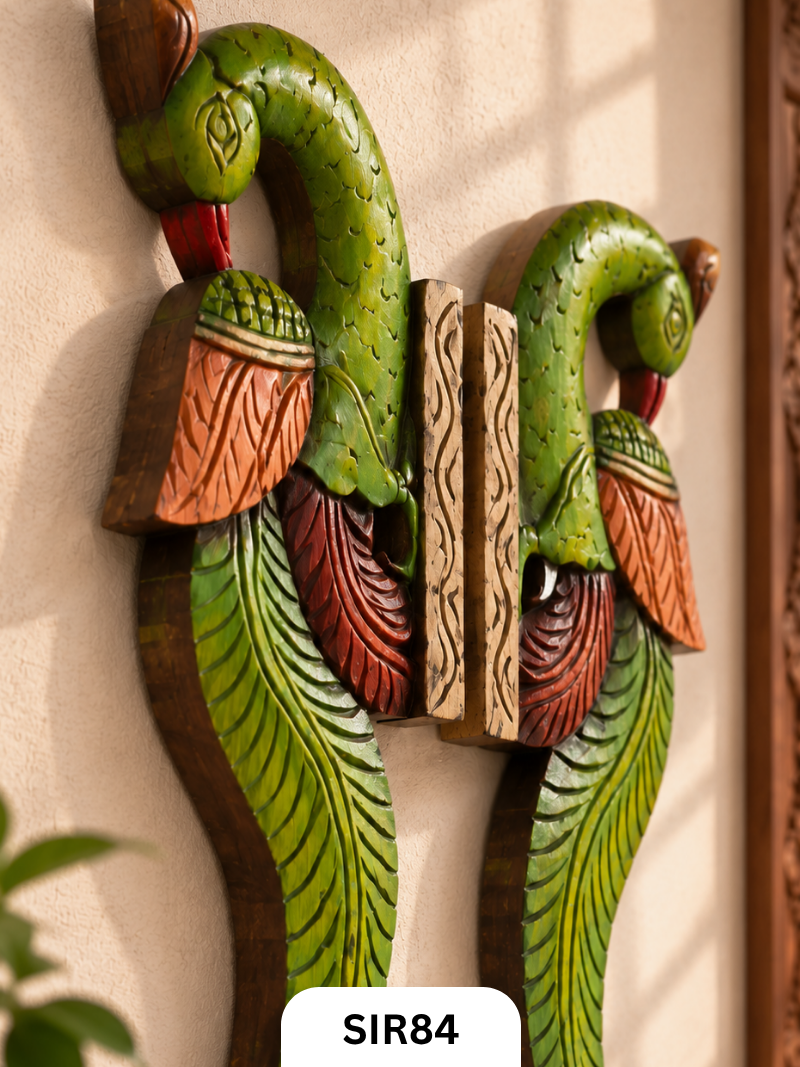 Wooden Parrot Wall Hanging Decor - Height 12" INCH, WIDTH 6"INCH