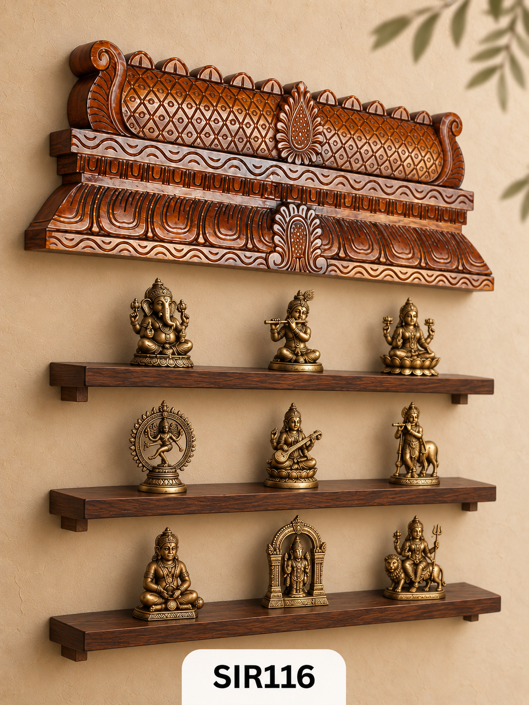 Handcrafted Temple Gopuram Style Wall Panel For Home Decor