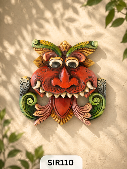 Kirtimukha (drishti bommai) – Traditional Handcrafted Wooden Doorway Wall Decor