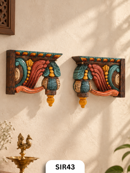 Wooden Jackfruit Brackets Decor - Height 9" Inch, Width 8"Inch