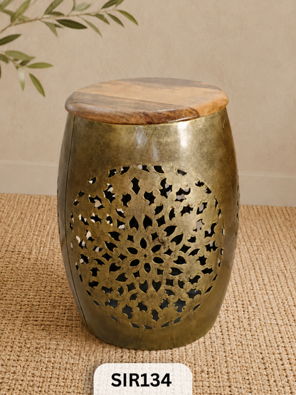Iron Damroo Stool - 33Cm Diameter X 44Cm Height
