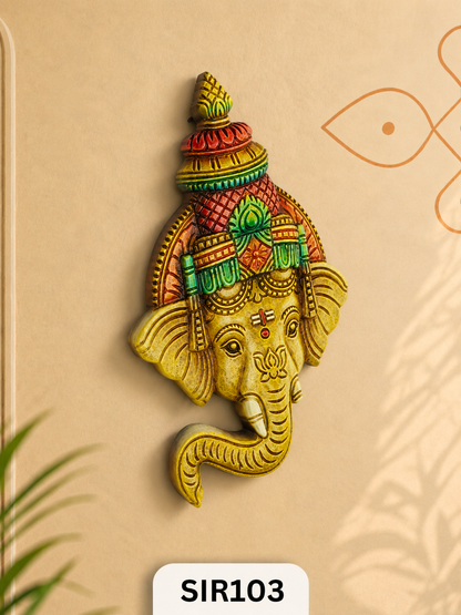Jodhpur RajGanesh Handcrafted Wooden Ganesha Wall Hanging  Premium Vastu Entrance Decor