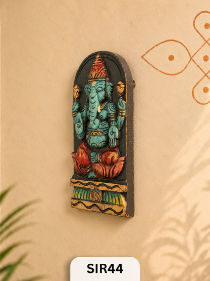 Wooden Lord Ganesha Statue - Height 9" Inch, Width 5"Inch