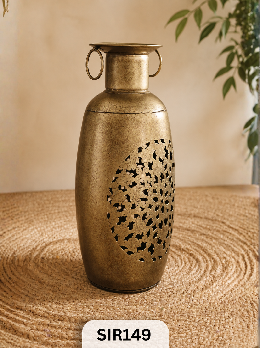 Metal Flower Pot / Candle Holder | Brass Coated | Pre Booking Make to Order 25 - 30 Days