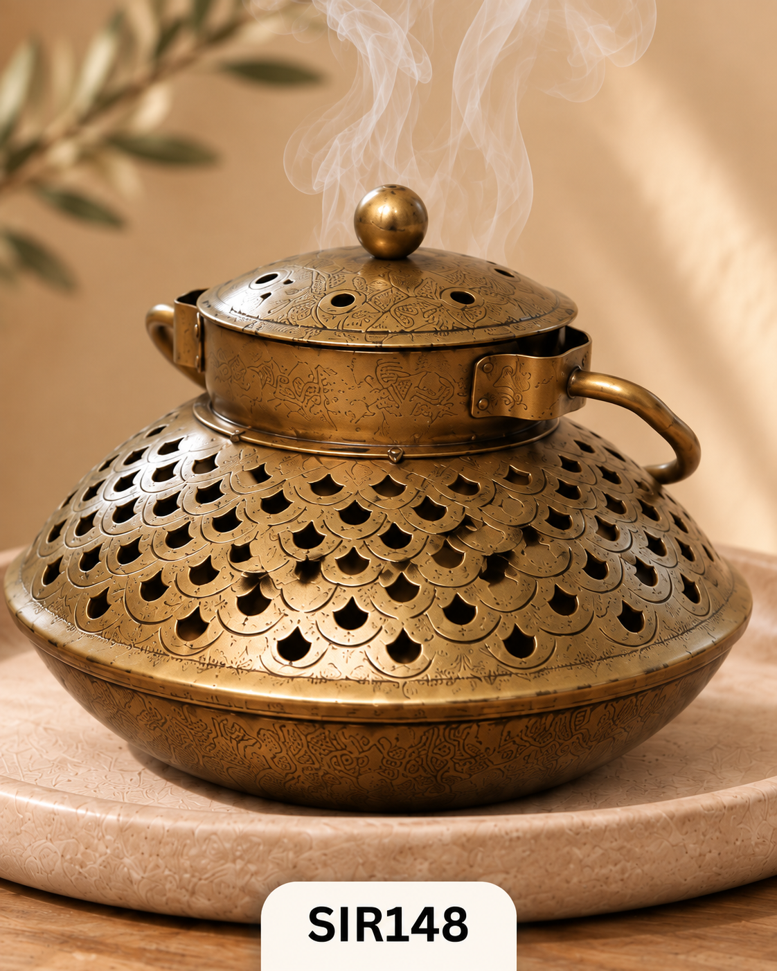 Metal Tea Light &  Bakhoor Burner Holder | Brass Coated