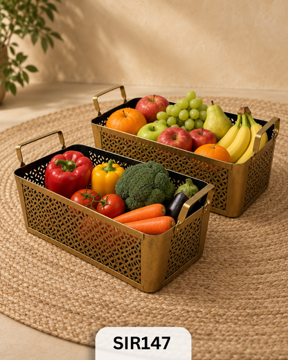 Iron Storage Basket Set | Big & Small - Set of 2
