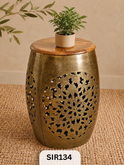 Iron Damroo Stool - 33Cm Diameter X 44Cm Height