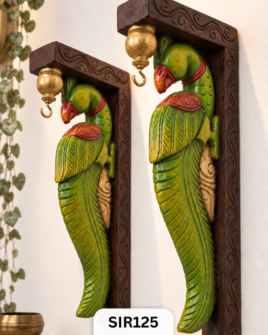 Parrot Temple Painting Heritage Wall Hanging