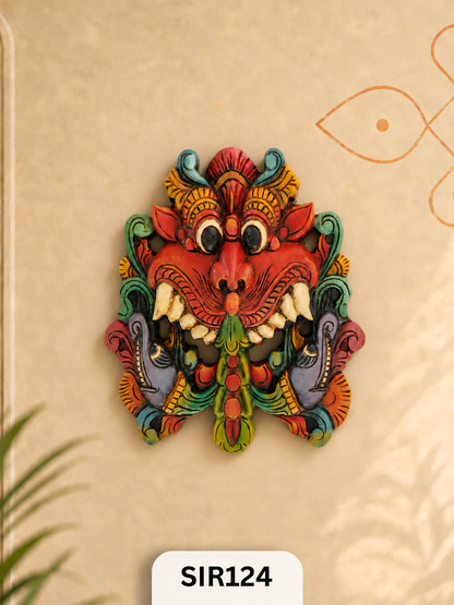 Kirtimukha ( drishti bommai ) – Traditional Wooden Guardian Wall Sculpture