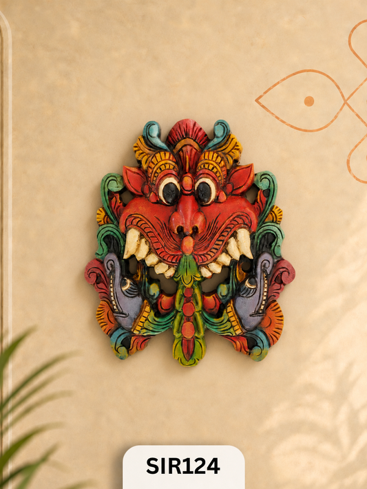 Kirtimukha ( drishti bommai ) – Traditional Wooden Guardian Wall Sculpture