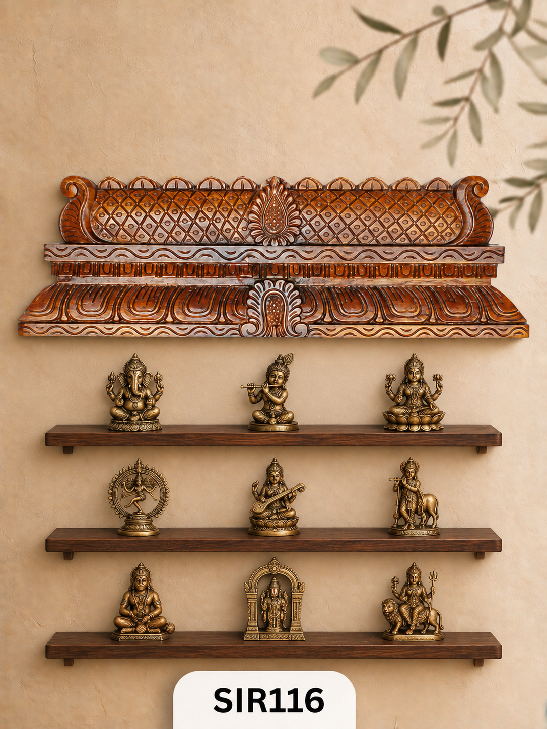 Handcrafted Temple Gopuram Style Wall Panel For Home Decor