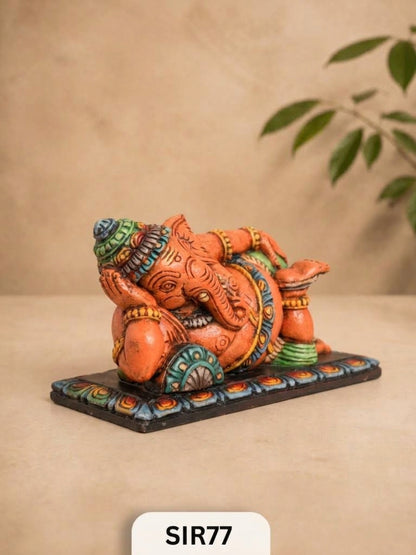 Wooden Sleeping Ganesh - Height 9" Inch, Width 16"Inch
