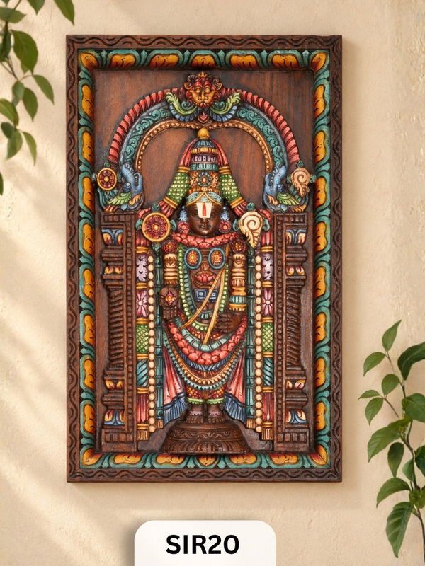 Wooden Lord Perumal Wall Frame - Height 24