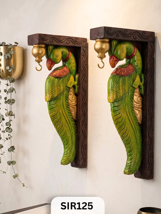 Parrot Temple Painting Heritage Wall Hanging