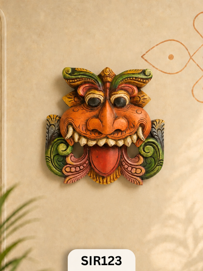 Kirtimukha (drishti bommai) – Artisan Crafted Wooden Entrance Decor