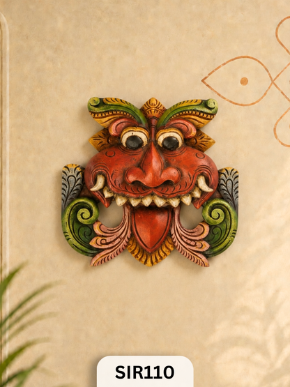 Kirtimukha (drishti bommai) – Traditional Handcrafted Wooden Doorway Wall Decor