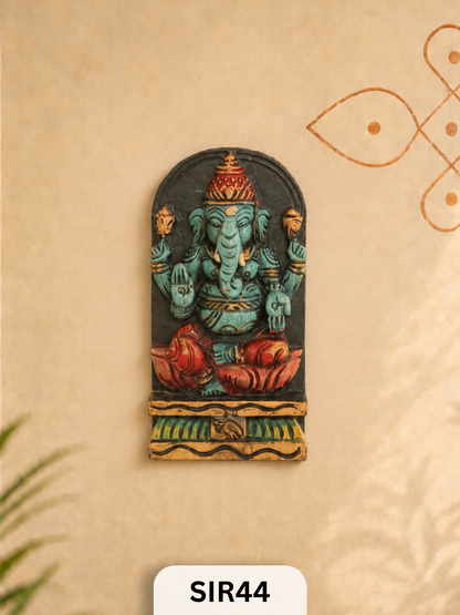 Wooden Lord Ganesha Statue - Height 9" Inch, Width 5"Inch