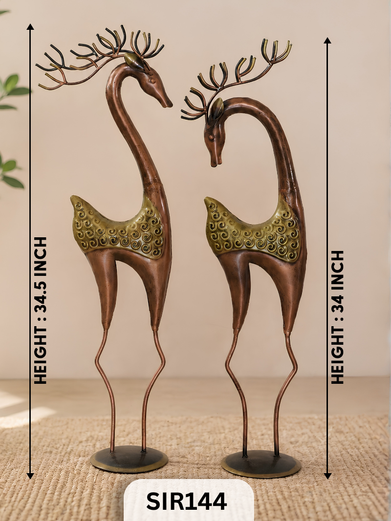 RED DEER SET OF 2 - 34.5Inch & 34Inch | Pre Booking Make to Order 25 - 30 Days