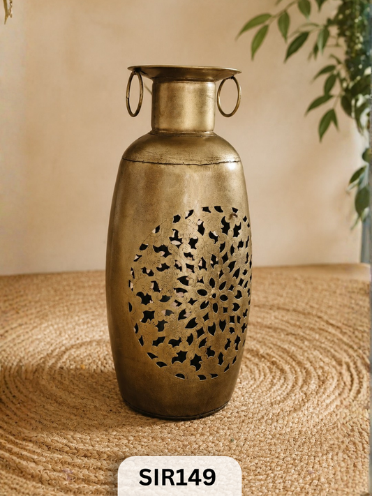 Metal Flower Pot / Candle Holder | Brass Coated | Pre Booking Make to Order 25 - 30 Days