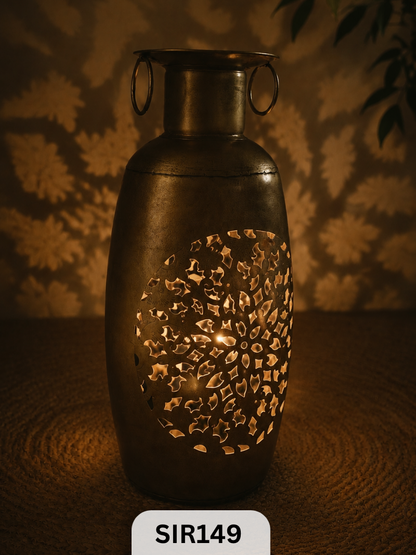 Metal Flower Pot / Candle Holder | Brass Coated | Pre Booking Make to Order 25 - 30 Days