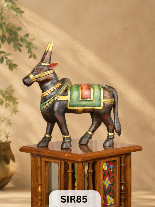 Wooden Nandhi - Height 13" Inch, Width 13"Inch