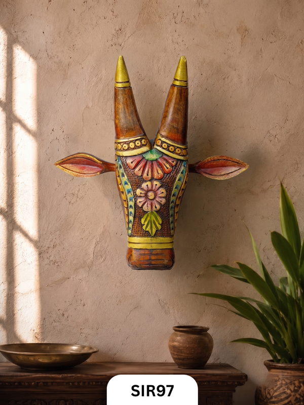Nandibloom Handcrafted Wooden Wall Hanging | Artisan Wooden Wall Art | H:14.5 W:14.5