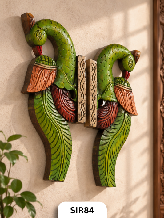Wooden Parrot Wall Hanging Decor - Height 12" INCH, WIDTH 6"INCH